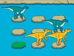Tic-Tac Dino Help baby dinos cross the river! Use the joystick to choose a rock.