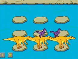 You re next, choose another rock. Get three dinosaurs in a row (up and down, side to side or diagonal) and you win!