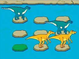 In a Row Dino Help baby dinos cross the river! Use the joystick to choose a rock.