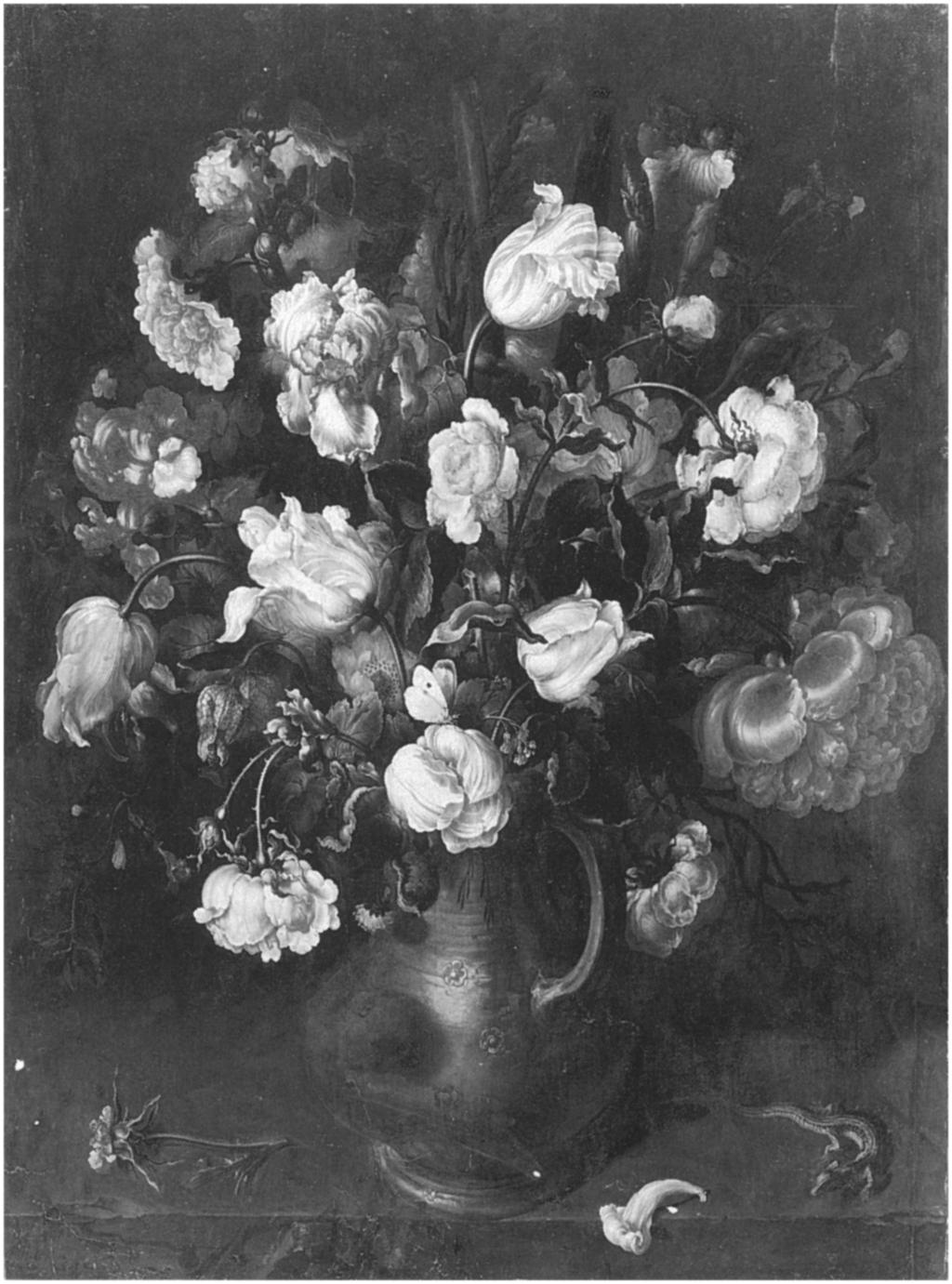 1. Jacob Vosmaer, Dutch, 1584-1641. A Vase with Flowers. Oil on wood, 33/2x 241/2 in. (85 x 62 cm). Purchase, 1871 (71.5). Painting before restoration. doubt included here for their novelty.