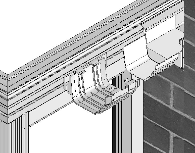 Now the Ogee gutter inline connector (RV14) is in position the box gutter sealing tape (BG4) can be installed as described previously.