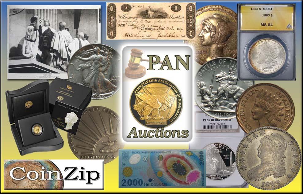 com website. Click the PANAuctions Icon. www.pancoins.org PAN invites you to have a look at the items in the auction.