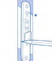 position secure lock into door with screws provided.