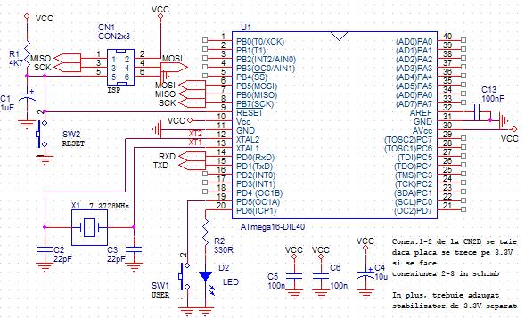 Circuit schematic you assemble it on your board the power section was shown on a previous slide and it