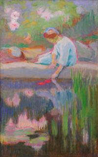 Ellen Day Hale Paintings (7) 36 Before the Bath. Oil on canvas, 23.5 H X 17.5 W;