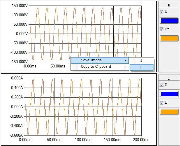 21 Saving waveform images The waveforms of the voltage and current displayed on
