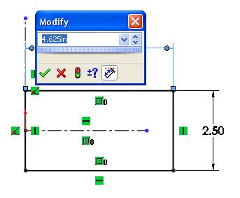Mill-Lesson-9 Add dimensions to fully defined rectangle 7. Click on the smart dimension icon from the sketch tool bar.