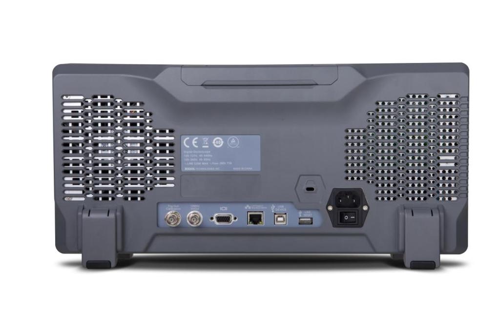 Rear Panel Overview Trig Out/Calibration Video Output LAN USB HOST AC Input/Switch Reference Clock USB DEVICE Lock Hole Figure 11 Rear Panel Overview 1.