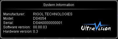 13 System Function Setting System Information Press Utility System System Info to view the version information of your oscilloscope.