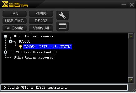14 Remote Control 5. View device resource Click OK to return back to the main interface of Ultra Sigma. The resources found will appear under the RIGOL Online Resource directory. 6.