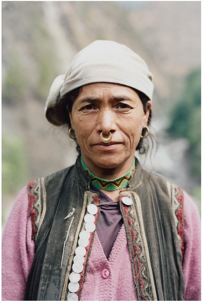 Print - 350 Untitled 2 Traditionally dressed women in Humla; often the buttons seen are made of silver