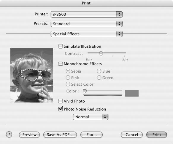 Advanced Printing To use Photo Noise Reduction, select