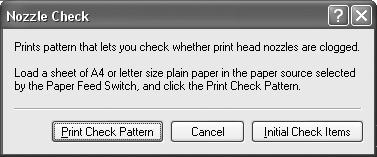 (5) Ensure that the pattern is printed properly. See Examining the Nozzle Check Pattern on page 52.