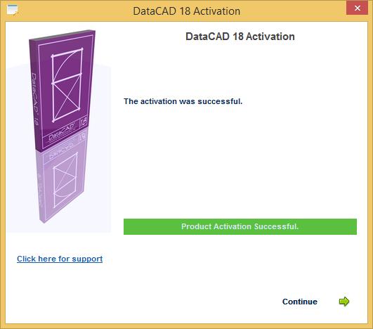 If the DataCAD License Server is unable to validate your DataCAD license you will see an error message stating that the activation failed, and you will not be able to run DataCAD.