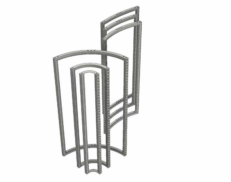 Frames Curved bematrix standard curved frames: 6 standard radii, available in standard heights.