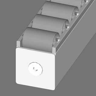 1046/0 - Press onto profile - Clip pulleys into pulley carrier - Secure pulley carrier with end cap 45x45 AL Part. N 22.1067/2 and countersunk screw M8 x 16, Part. N 21.