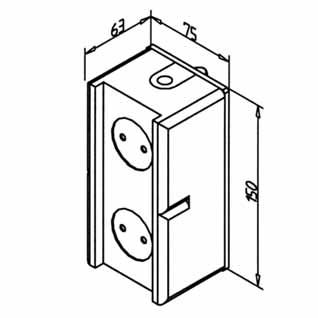 MANUAL WORKPLACE SYSTEMS ACCESSORIES VERTICAL DOUBLE OUTLET Part.