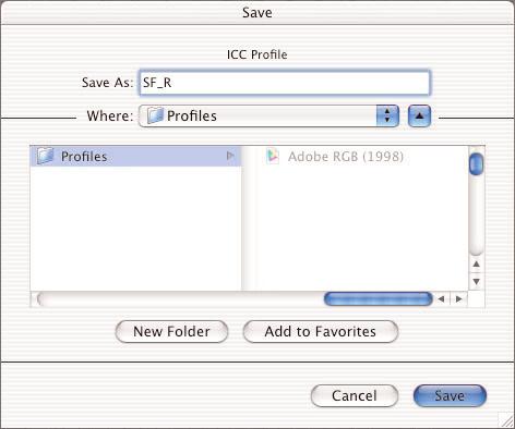 Creating profiles Once SilverFast completes the calibration, the Save Profile window appears to change the name of the ICC profile (see Figure 5.7).