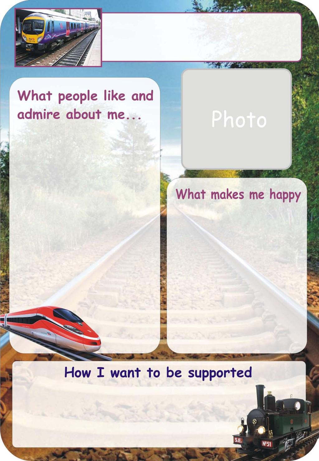 D.R I have a good sense of humour and like to have a joke with people. I enjoy my food! And I can eat for England! I Love trains and can tell you where the trains are going when they pass our home!