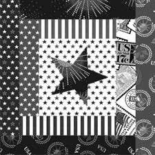 Patriotic Stars quilt by Toby Lischko featuring the One Nation collection by P&B Textiles Quilt Size: 69 x 81 Yardage Yardage is based on 42 -wide fabric.