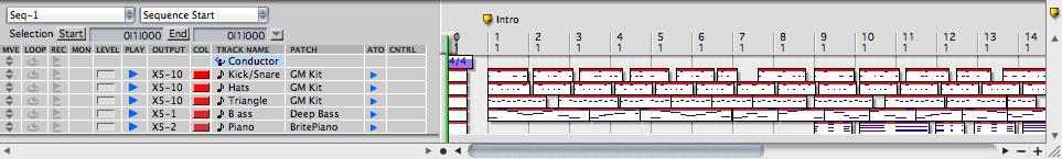 4. Repeat this process, but this time put in a time signature by selecting Meter Change. Choose 4/4.