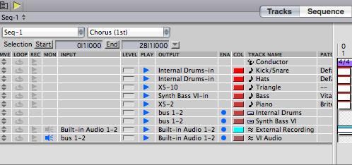 This is easy to do in either the tracks window or the mix window. In the tracks window, click on the speaker icon in the Mon (short for monitor) column.