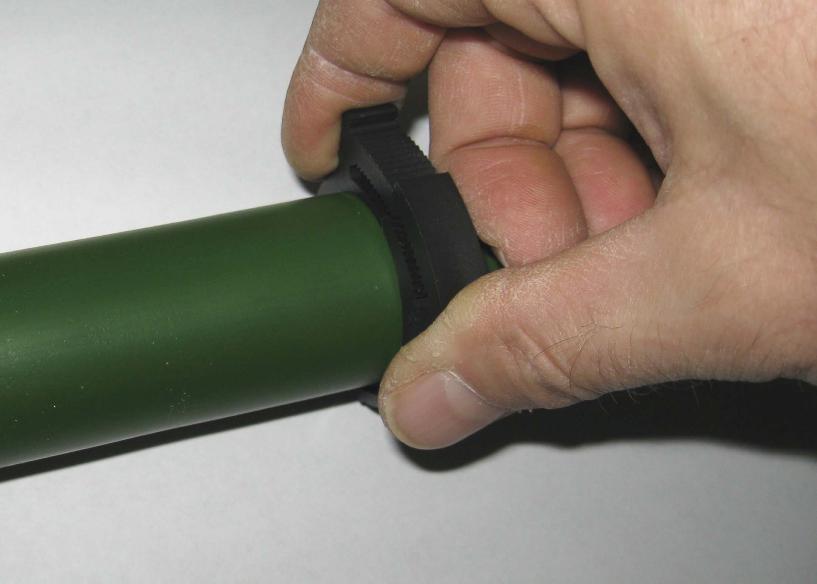 - Slide a tube ring over the tube and use your thumb