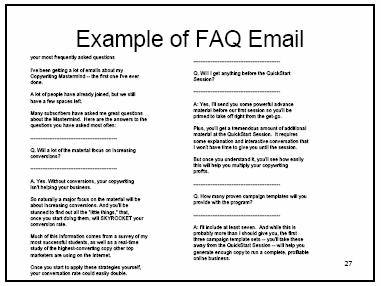 Now let's go to the third template, the FAQ email. Of course, you know, FAQ means frequently asked questions. These can close the deal, they really can.