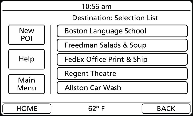 List-based search task with three menu types - Address selections - Restaurant selections - Content search Each menu type is presented in