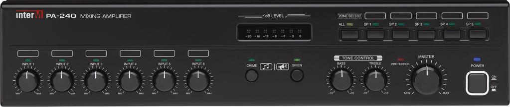 SUMMARY The Inter-M PA-60/120/240 are integrated mixer amplifiers.
