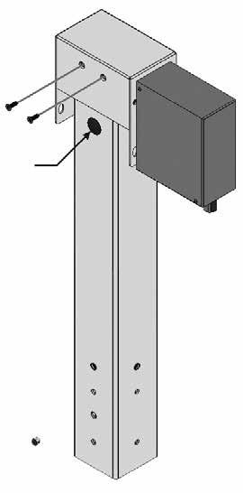 Align the threaded inserts of the Cable Retractor Box with the vertical center holes on one side of the Top Retractor Mount.