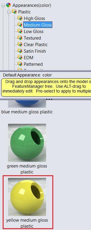 Step 11: Adding Appearances To add an appearance to the part, select the Appearance tab from the menu located