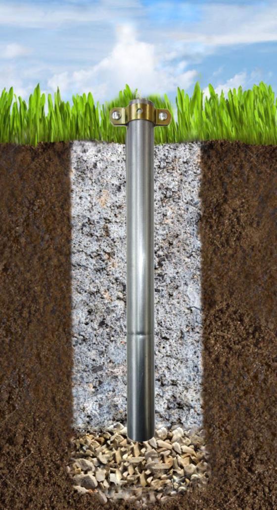 GROUND SLEEVE INSTALLATION INSTRUCTIONS GROUND SOCKET INSTALLATION: The ground socket must be installed in concrete to insure secure placement of the pole.