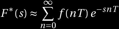 Sampling and z-transform Impulse sampling: Choose τ "infinitely narrow" and the gain, k = 1/τ (area of the