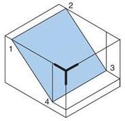 Create the right side isometric plane using D and H dimensions.