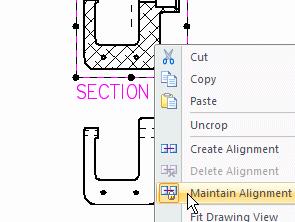 Lesson 3 Introduction to detailed drawing production Move the section view When you create a section view, by default it is aligned with its source view.