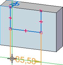 Notice that dimension elements are attached to the cursor. Position the cursor below the model, and click to place the dimension, as shown below.