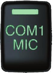 Pressing COM1 MIC, COM2 MIC, or COM3 MIC key selects the transmitter and receiver audio for the selected transceiver source. The active com audio is always heard on the headphones.