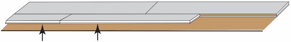 Install the Second Row If the leftover piece from the end of the first row, measures at least 6 and meets the length requirement as defined above in Plank Layout, it may be used as-is to begin the