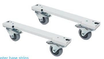 The casters have also high chemical resistance of entire set 1,32 Load capacity 300 11190143 Cabinet caster base strips ź Mounted to the base of the frame cabinets