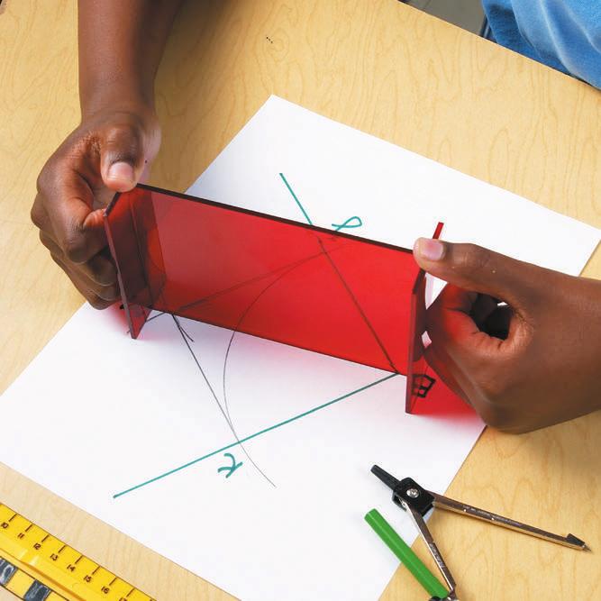 Use a protractor to check. Measure each angle.