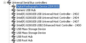 If the Suniray USB driver was NOT properly installed, a device named USB device marked with a yellow