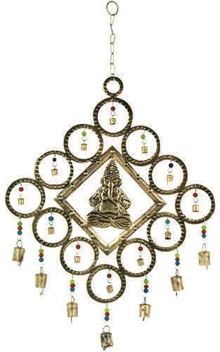 Sun Moon Star - Brass Chime With Beads - 21 L QN00099