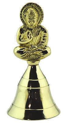 QN00139 Altar Bell Lord Buddha Brass - 4"H QN00085 Altar Bell Swirl Design - 5.