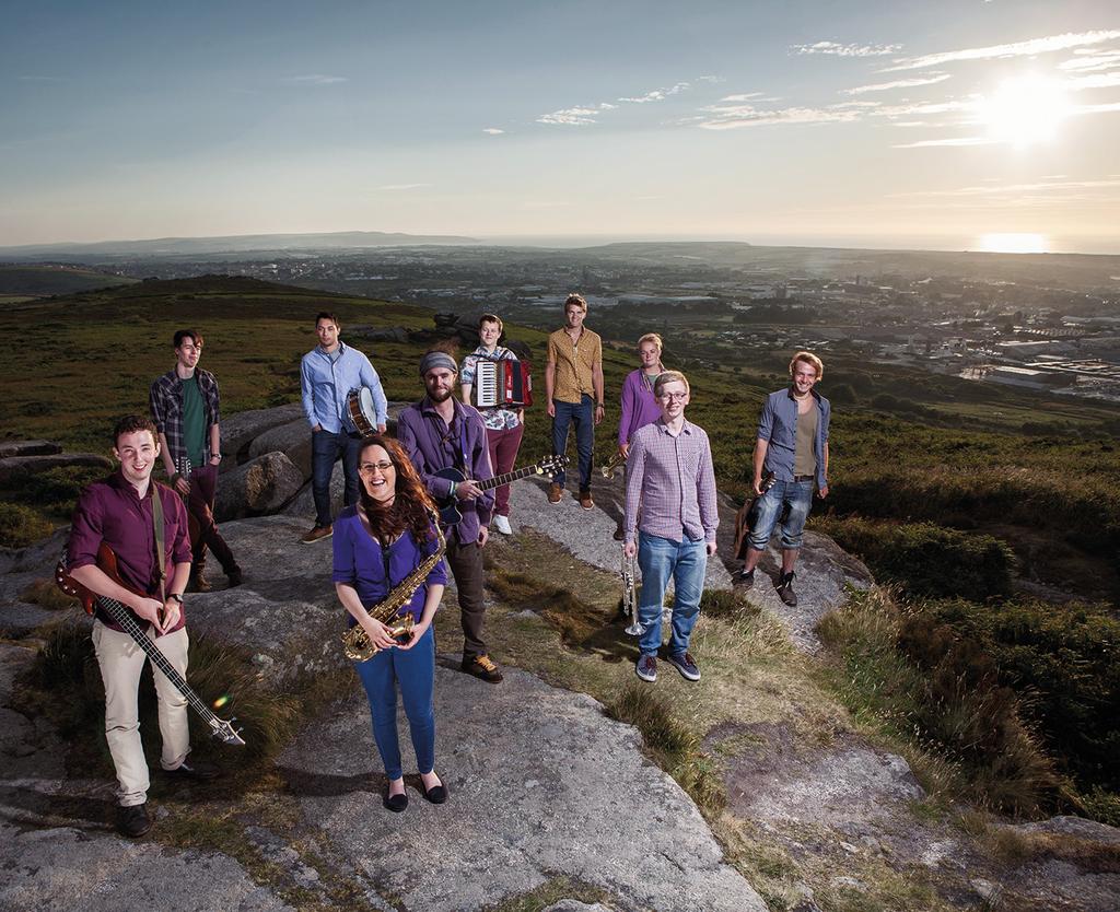 The Klezbians photographed on Carn Brea, overlooking Heartlands The Klezbians are a 12-piece band based in West Cornwall. They formed in 2010 during their first year at Falmouth.