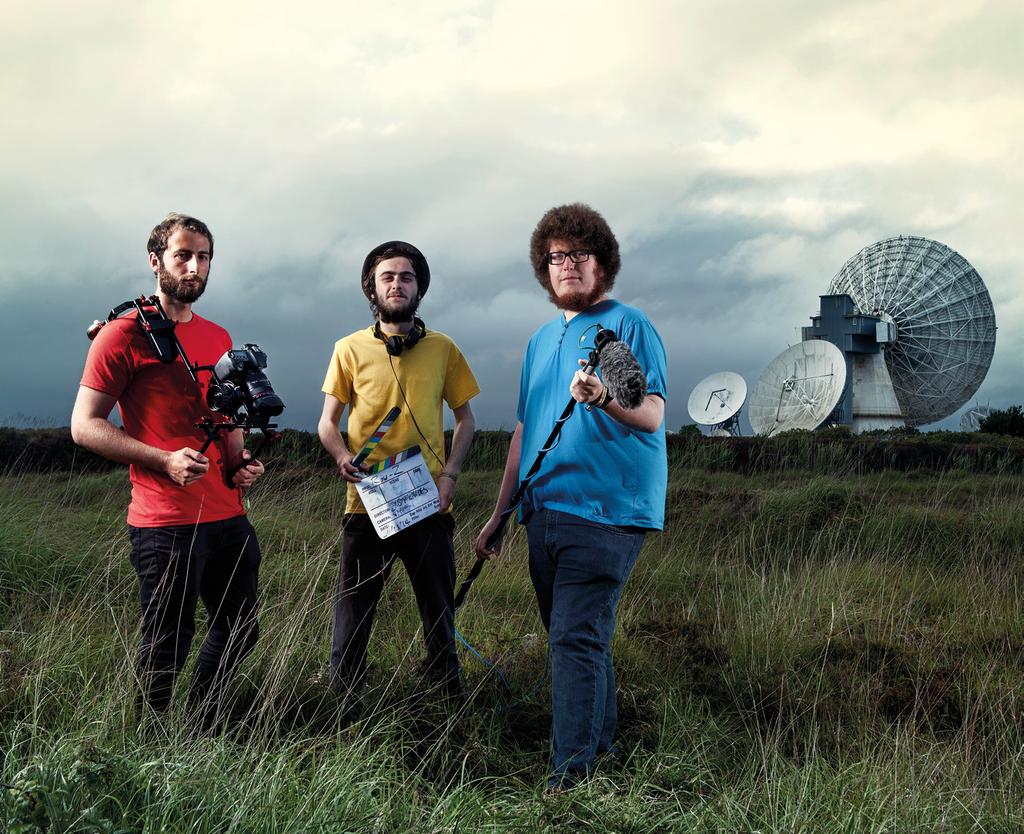 Joint Effort Studios photographed at Goonhilly Earth Station Joint Effort Studios, based at Penryn Campus, was formed by Falmouth graduates Dan Thompson, Josh Butcher and Andy Smith.