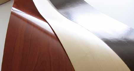 veneer. Fleece backed roll material is being used in the furniture industry for the wrapping of profiles and similar items.