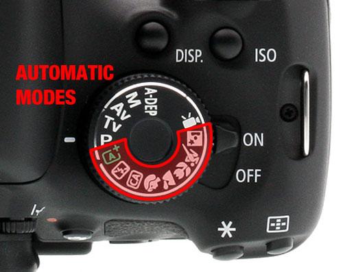 ADJUSTING THE MAIN MODE DIAL To turn on the camera, flip the switch at the top of the camera to "ON." Make sure the camera has both a memory card and battery inserted.