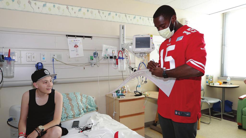 GOLDMINE (CONTINUED) A little more than two months into his tenure as a member of the 49ers, Garçon dove right into community work in the Bay Area, participating in multiple events.