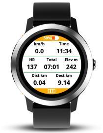 User interface Garmin vivoactive 3 Standard pages Action Function swipe up show next page swipe down show